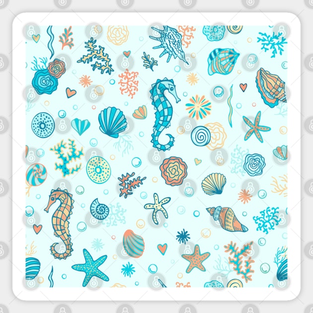 Underwater world pattern Sticker by olgart